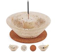 SPESHSTONES Incense Holder 5.5'' Inches Travertine Handmade Incense Stick Holder - Palo Santo Holder, Incense Holder Stone, Incense Bowl for Aromatheraphy, Insence Holder for Sticks