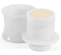 SPESHSTONES Marble Butter Keeper White Cover Pot Handmade French Butter Storage - Crock Keeper for Kitchenware (White, One Size)