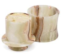 SPESHSTONES Marble Butter Keeper With Lid 4 Inch Green Handmade Stone Butter Dish for Kitchen Counter Decor, French Butter Crock and Butter Container, Spreadable Butter Holder for Countertop Storage