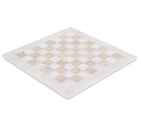 SPESHSTONES Marble Chess Board 15 Inch Handmade White and Travertine Stone Luxury Board Games for Adults & Family - Ideal Marble Chess Board for Travel, Tabletop Play & Home Decor