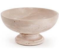 SPESHSTONES Marble Fruit Bowl 10" - Handmade Travertine Pedestal Bowl for Fruits, Snacks & Decor. Modern Large Serving Dish for Kitchen Counter, Dining Room & Coffee Table ((Travertine Earthy Shade))