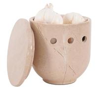 SPESHSTONES Marble Garlic Keeper 4.5 Inch Oceanic Handmade Storage Container for Kitchen Counter Decor - Stone Holder for Fresh Garlic & Ginger Jar (VERONA)