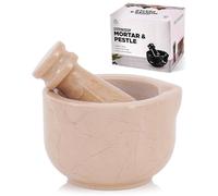 SPESHSTONES Marble Mortar and Pestle Set 3 Inch Beige Handmade Small Spice Grinder for Kitchen Tools & Decor - Stone Pill Crusher Fine Powder, Herb Grinder Bowl, Garlic Crusher