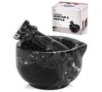 SPESHSTONES Marble Mortar and Pestle Set 3 Inch Black Handmade Small Spice Grinder for Kitchen Tools & Decor - Stone Pill Crusher Fine Powder, Herb Grinder, Garlic Crusher