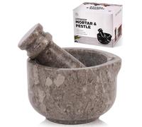 SPESHSTONES Marble Mortar and Pestle Set 3 Inch Oceanic Handmade Small Spice Grinder for Kitchen Accessories & Decor - Stone Pill Crusher Fine Powder, Herb Grinding Bowl & Garlic Crusher