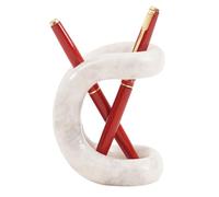 SPESHSTONES Marble Pen Holder 4 Inch White Desk Organizer for Office Accessories & School Supplies - Stone Pencil, Toothbrush & Makeup Brush Holders for Room Decor