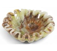 SPESHSTONES Marble Ruffle Bowl 6 Inch Green Handmade Stone Bowls for Entryway, Coffee Table Centerpiece, Vintage Home & Kitchen Décor, Decorative Bowl for Keys, Candy, Rings & Jewelry