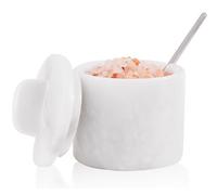 SPESHSTONES Marble Salt Cellar Wth Lid 3'' Inches White Handmade Salt Containers for Countertop Ideal Salt Holder & Spice Jar, Sea Salt Containers With Lid