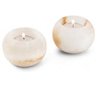SPESHSTONES Marble Tea Light & Votive Candle Holders 3 Inch, Cream Onyx