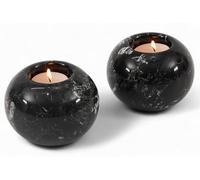 SPESHSTONES Marble Tealight Candle Holder 4" Inches Black Handmade Marble Votive Candle Holders, Tea Lights Candles Holder, Tea Light Holder & Tea Set Candle Holder
