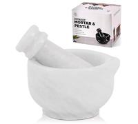 SPESHSTONES Small Marble Mortar and Pestle Set, 3'' Mini Spice Grinder