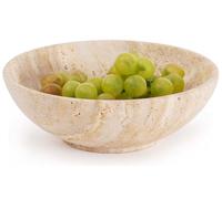 SPESHSTONES Travertine Marble Fruit Bowl - 6" Inch Modern Kitchen Table Handmade Fruits Holder, Jewelry holder