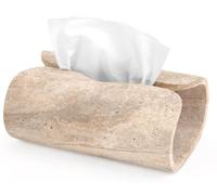 SPESHSTONES Travertine Tissue Box Cover 7.5 Inch Rectangle Stone Holder for Facial Tissues and Paper Napkin - Decorative Countertop Organizer for Bathroom, Office, Aesthetic Room & Home Decor