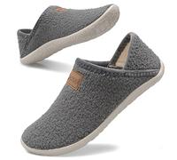 Spesoul Fuzzy House Slippers for Women Men Indoor Closed Back Lightweight Cozy Faux Furry Lining Barefoot House Shoes Slipper Socks for Bedroom Home Office Yoga Outdoor Walking Shoes, Ty1 Grey,