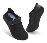 Spesoul Wide Womens Walking Shoes Adjustable Diabetic Shoes Breathable Zero Drop Barefoot Shoe Neuropathy Edema Nursing Shoe Wide Width Sneakers, Black, 5 UK Wide