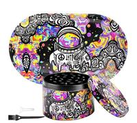 Spespo Herb Grinder Set, Large Spice Grinder 63mm(2.5 inch),4 Layers Full Color Painting Metal Grinder with Rolling Tray and Pollen Scraper, Brush (Astronaut Design)