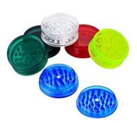 Spespo Plastic Herb Grinder 60mm 3-Piece with Magnetic Lid [6-Pack]