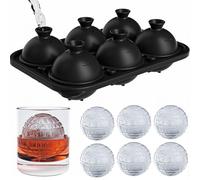 SPESPO Sphere Ice Cube Mould with Lid, 6pcsx6cm Ice Ball Maker,Large Silicone Ice Trays for Freezer Balls, Whiskey, Cocktail and Party Drinks, BPA Free, for Star Wars Lovers or Party Theme