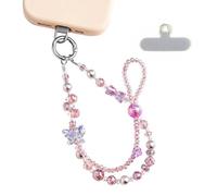 Spetase Phone Charm, Anti-Theft Phone Strap, Hands-Free & Detachable Cellphone Lanyard, Cellphone Chain Wristlet with Tether Tab, Charms for Smartphones, Bags and More(Beaded Bow, Purple)