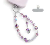 Spetase Phone Charm with Beaded Crystals, Anti-Theft Phone Strap, Hands-Free & Detachable Cellphone Lanyard, Cellphone Chain Wristlet with Tether Tab, Charms for Smartphones, Bags and More, Crystal