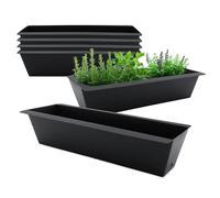 Spetebo Plant Box Insert for Euro Pallet - 6 Pieces/Plastic in Anthracite - Flower Box Balcony Box Plant Box