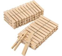 SPETLEK 100 Bamboo Clothes Pegs 9.5cm Wooden Laundry Clips in Brown SPETLEK Brown
