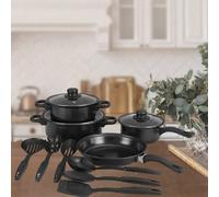 SPETLEK 16pc Induction Non-Stick Stainless Steel Cookware Set with Lids in Black SPETLEK Black