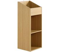 SPETLEK 2 Level Modern Vinyl Record Storage Box Oak Effect in Brown SPETLEK Brown