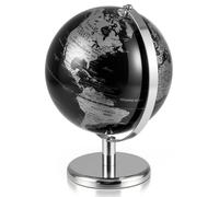 SPETLEK 22cm Silver World Globe with Metal Stand Educational Decoration Gift in Black SPETLEK Black
