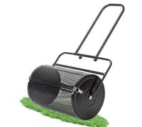 SPETLEK 24 Inch Compost Spreader Peat Moss Roller Lawn Spreader in Black SPETLEK Black