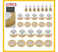 SPETLEK 27 Pcs Wire Brush Set Rotary Drill Attachment in Gold | Size: 10000mm x 520mm SPETLEK Gold 10000mm x 520mm