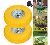 SPETLEK 2PCS 10" Solid Rubber Wheels Puncture Proof Tyres in Yellow SPETLEK Yellow