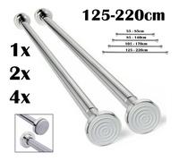 SPETLEK 2xHeavy Duty Telescopic Shower Curtain Rail in Silver SPETLEK Silver