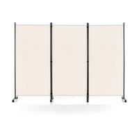 SPETLEK 3 Panel Room Divider on Wheels Rolling Privacy Screens Portable in White | Size: 0.6m2 SPETLEK White 0.6m2