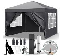 SPETLEK 3x3m Waterproof Pop Up Garden Tent in Grey | Size: 100 cm x 15 cm SPETLEK Grey 100 cm x 15 cm