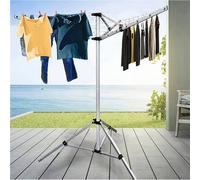 SPETLEK 4 Arm 18m Portable Aluminium Rotary Airer Free Standing in Silver SPETLEK Silver