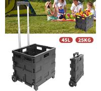 SPETLEK 45L Folding Boot Cart Shopping Trolley Fold Up in Black SPETLEK Black