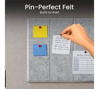 SPETLEK 6 Pcs Felt Board Tiles with 30 Pins 30x30cm grey | Size: 30x30 cm SPETLEK Grey 30x30 cm