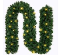 SPETLEK 9ft Pre-Lit Christmas Garland with LED Lights in Green SPETLEK Green