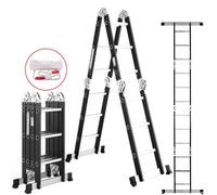 SPETLEK Aluminium Combination Step Ladder Foldable Multi-Purpose in Black SPETLEK Black