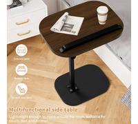 SPETLEK C-Shaped Sofa Side End Table Black Walnut | Size: 0.6m2 SPETLEK Black 0.6m2