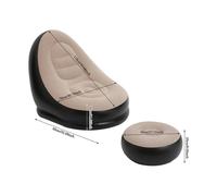SPETLEK Coffee Black Air Lounge Sofa Inflatable Ottoman Gaming Chair Stool in Brown SPETLEK Brown