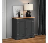 SPETLEK Corona Sideboard Charcoal 2 Door Cupboard Solid Wood | Size: 0.6m2 SPETLEK Charcoal 0.6m2