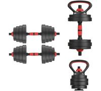 SPETLEK Dumbbell Barbell Weights Set Kettlebell Option Adjustable Barbell in Black | Size: 0-12 m SPETLEK Black 0-12 m
