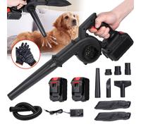 SPETLEK Electric Cordless Air Blower 21V Dust Leaf Suction Vacuum 2 Battery in Black SPETLEK Black