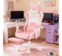 SPETLEK Gaming Chair with Cat Ears Height Adjustable Reclining Chair in Pink SPETLEK Pink