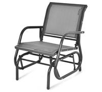 SPETLEK Garden Glider Chair Metal Frame Accent Chair Swing Rocking Chair in Grey | Size: 0.6m2 SPETLEK Grey 0.6m2