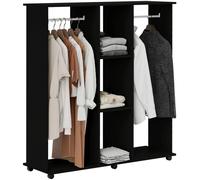 SPETLEK Mobile Double Open Wardrobe Clothes Hanging Rail Colthing in Black | Size: 0.6m2 SPETLEK Black 0.6m2