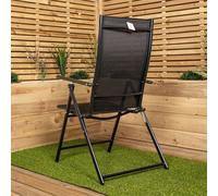 SPETLEK Multi Position Reclining Folding Chair for Outdoor Garden Patio in Black SPETLEK Black
