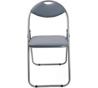 SPETLEK Paris Faux Leather Chair Folds Up For Storage Comfy Grey | Size: 0.6m2 SPETLEK Grey 0.6m2